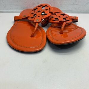 Tory Burch Neon Coral Miller Patent Sandal size 9m
